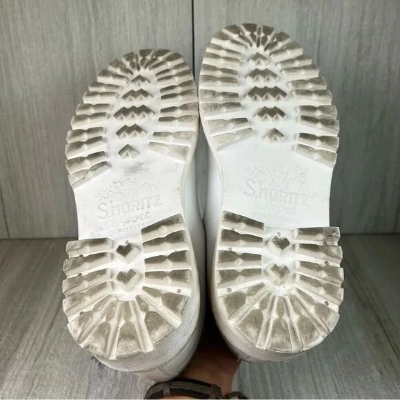 RARE P448 White Leather Chunky Lug Sole Sneaker Boot Shoe Mens Size 8 Women 9.5 main image 10
